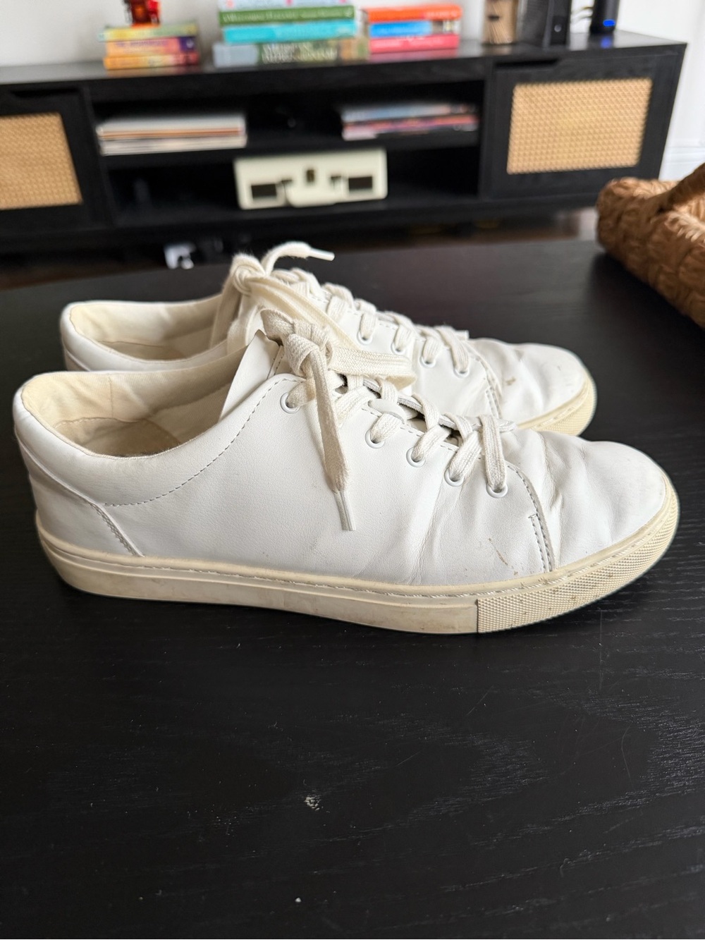 J. Crew Women's White Low-Top Leather Sneakers